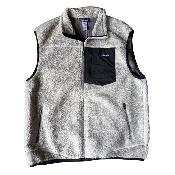 Patagonia Retro-X Vest Fleece/Sherpa Natural Deep Pile Cream Oatmeal Brown Sz XL - Picture 1 of 5